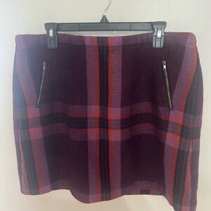 STYLUS Purple and Red Plaid Mini Skirt Winter Holiday NWT